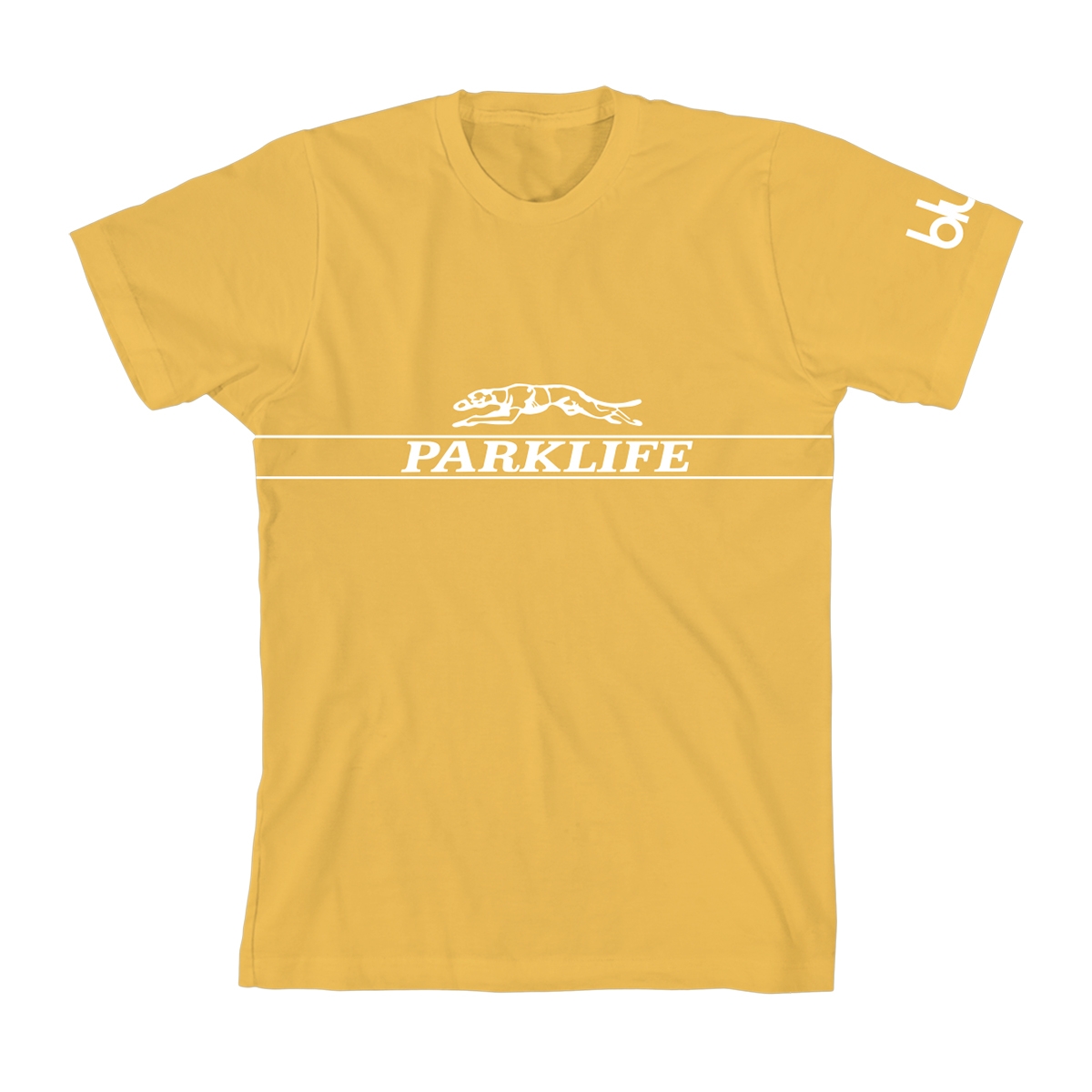 Parklife Greyhound T-Shirt Gold | Blur Official Store